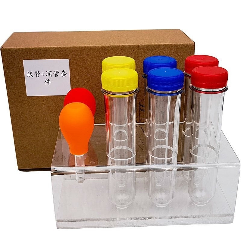 Set sigur cu pipete și tuburi de test pentru explorări STEM, sticlite de reacție din plastic, material didactic