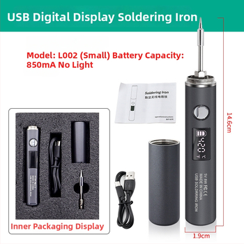 Prenosný bezdrôtový USB spájkovač s digitálnym displejom a päťúrovňovou reguláciou, kompaktný pre domáce použitie