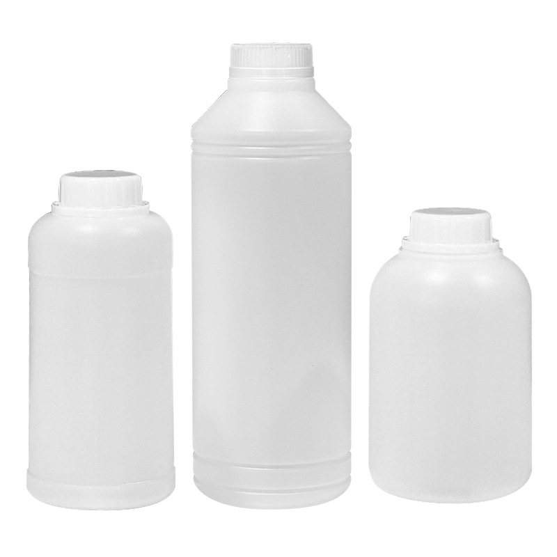 HDPE műanyag kerek ragasztóflakon fedéllel és belső dugóval, zárt adagolóflakon folyadékokhoz