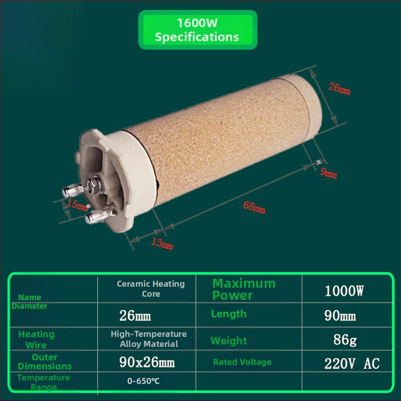 Sada vykurovacích jadier pre horúci vzduch: 1000W zváranie plastov, 1600W keramické hot-melt zariadenie, 2000W vykurovacie jadro a príslušenstvo