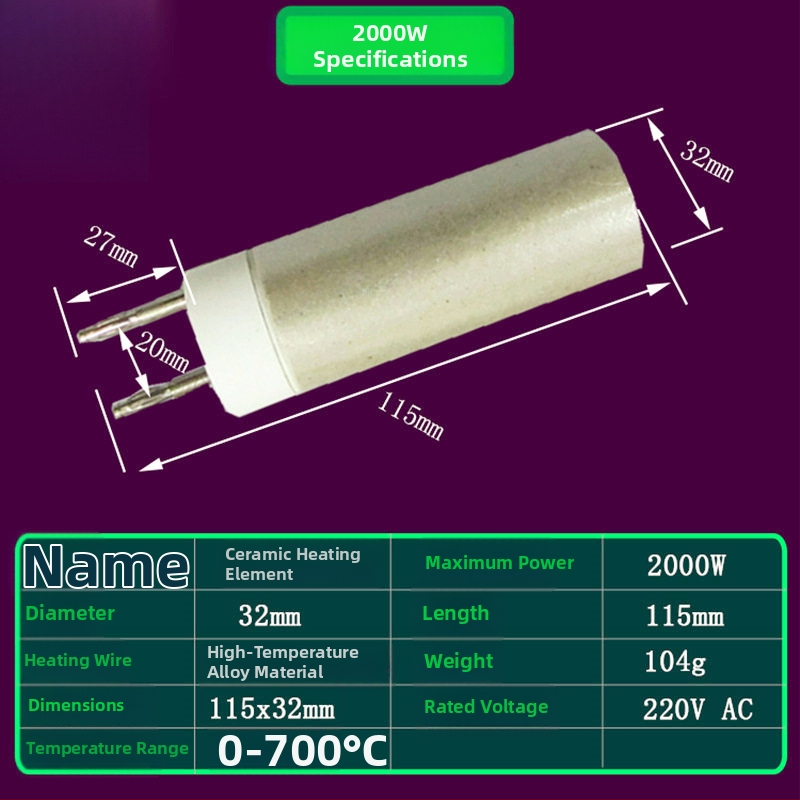 Sada vykurovacích jadier pre horúci vzduch: 1000W zváranie plastov, 1600W keramické hot-melt zariadenie, 2000W vykurovacie jadro a príslušenstvo