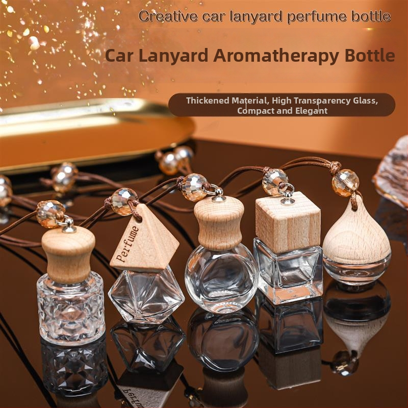 Autóba akasztható diffúzor üveg, átlátszó, 6–10 ml kapacitás, kreatív illatüveg