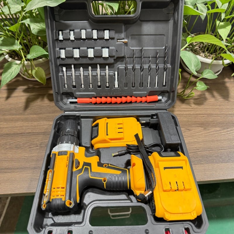 Set de găurit cu impact Li‑Ion, fără fir, putere mare, stil pistol, portabil