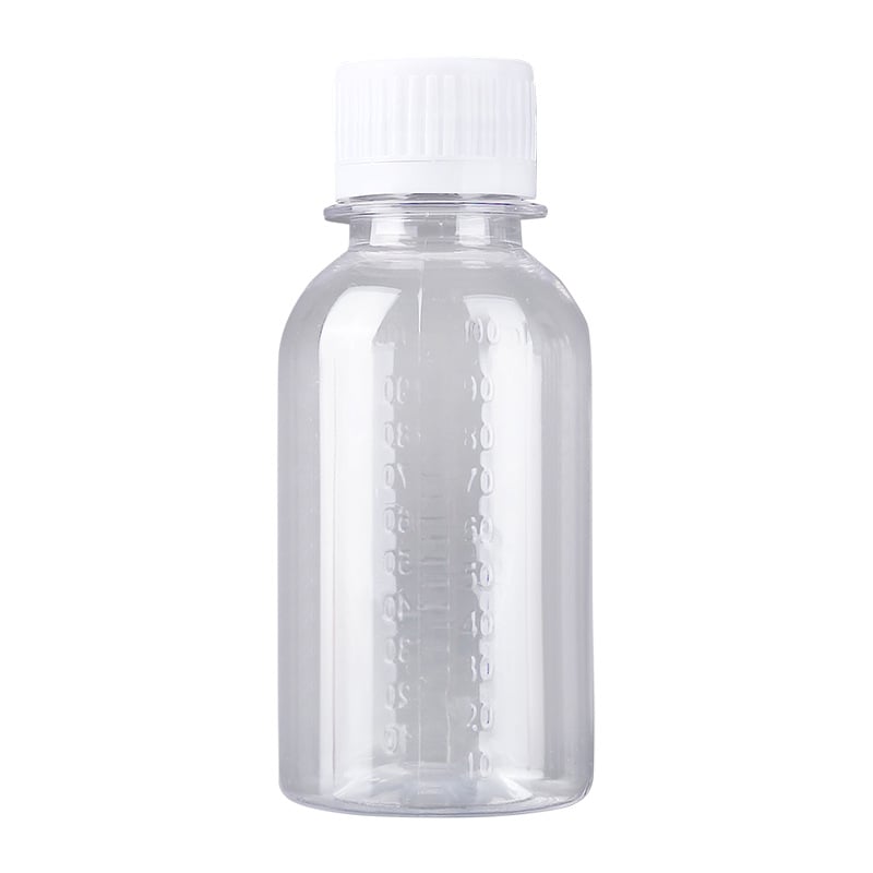 50-500 ml PET borostyán reagensüveg, átlátszó műanyag adagoló palack