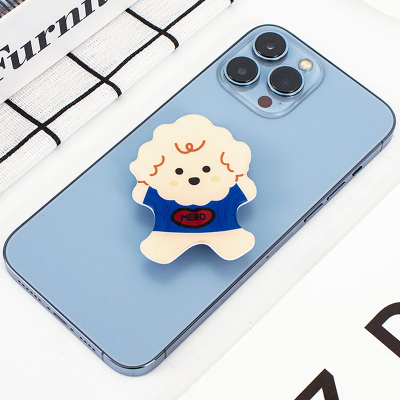Áttetsző akrilből készült telefon-tartó medve alakú, karikatúra dizájn, teleszkóposan összecsukható