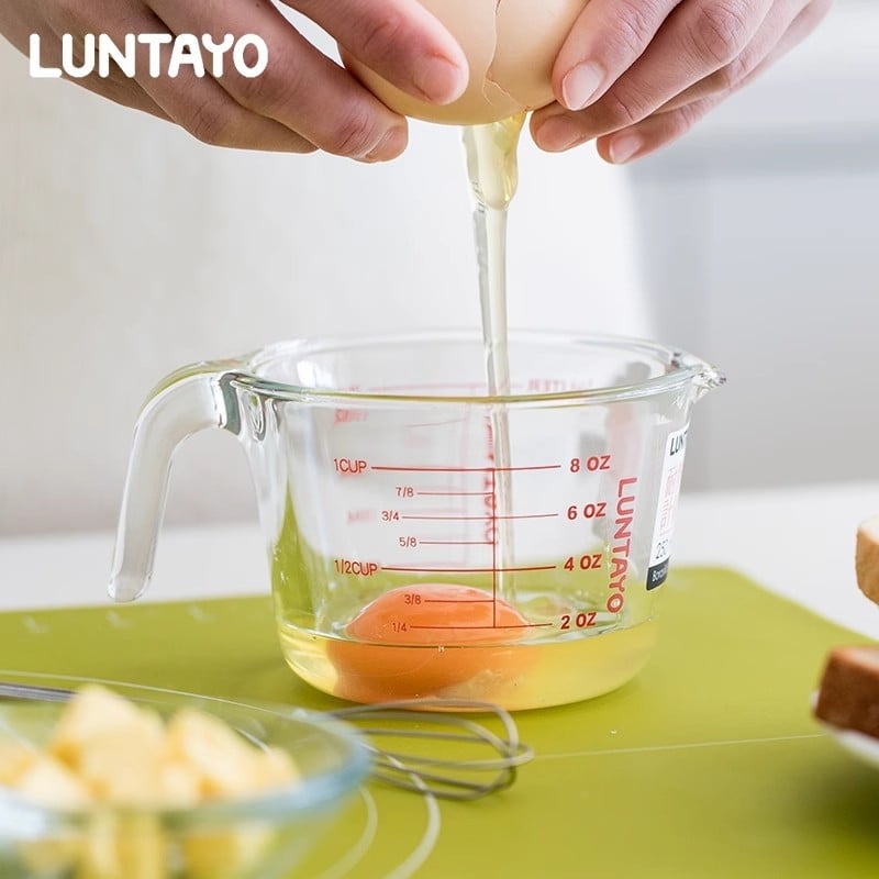 LUNTAYO mjerna šalica sa skalom, prehrambene kvalitno, otporna na visoke temperature, veliki kapacitet za pečenje i tučenje jaja