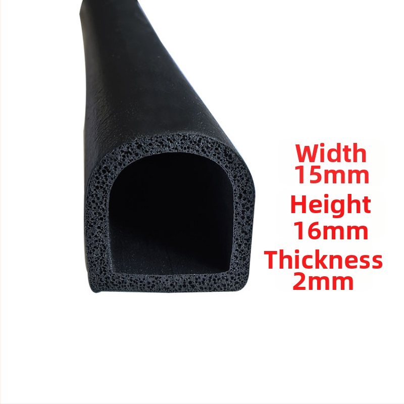 EPDM pena tesniaci pás s veľkým D-tvarom pre skrinky, 15×16, dutý polkruh, samolepiaci