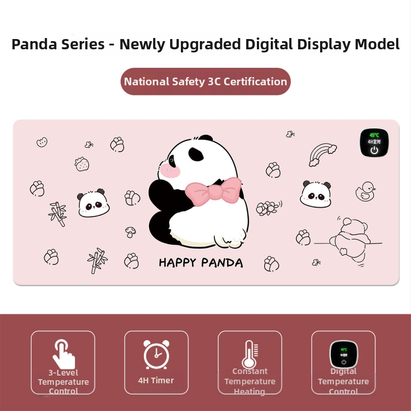 Panda vyhrievacia podložka pod myš – nadmerná stolná podložka pre počítač, kanceláriu a hry, rozmery 60×30 cm, 80×30 cm alebo 90×40 cm