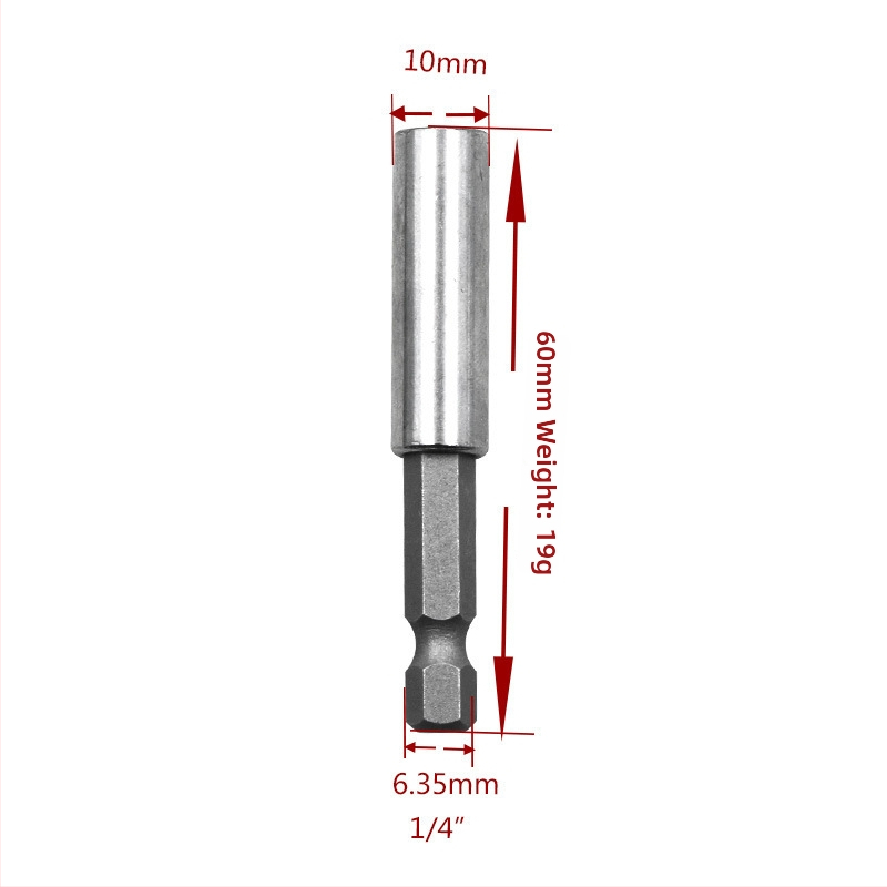 Magnetický spojovací tyč pre bit pre elektrickú skrutkovačku, predĺženie pištoľovej vŕtačky, 6,35 mm zásuvka rýchly adaptér