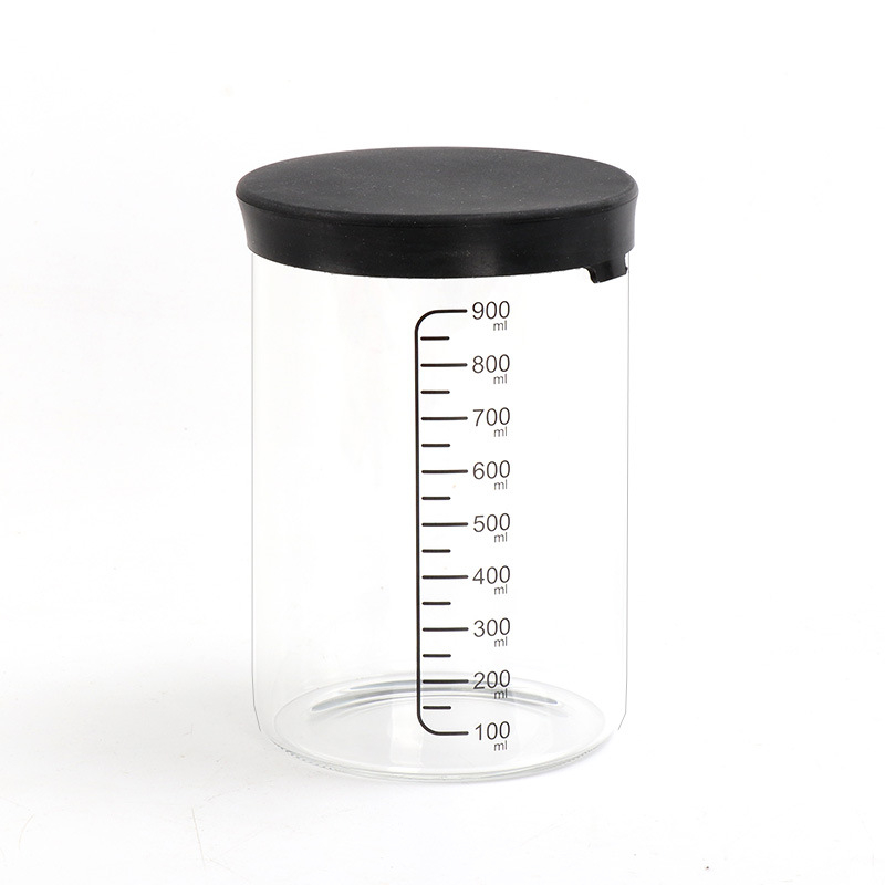 Staklena posuda za fermentaciju otporna na visoke temperature, s poklopcem i mjernom skalom, 800–1000 ml, za kulturu kvasaca