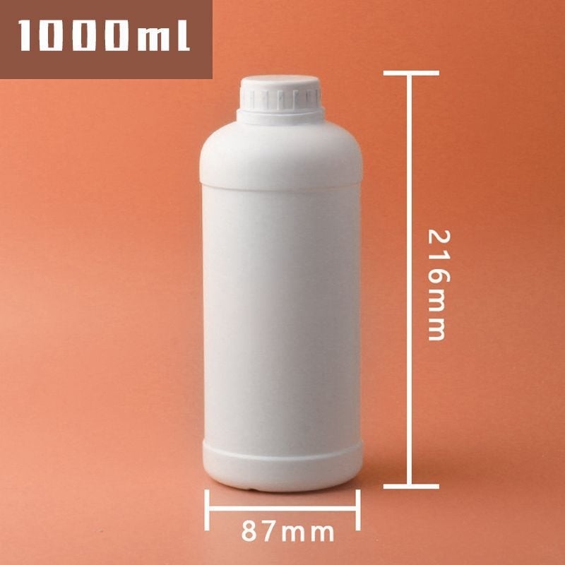 Fehér HDPE műanyag üveg 250–1000 ml növényvédő szerhez, vegyi anyagokhoz és reagensekhez