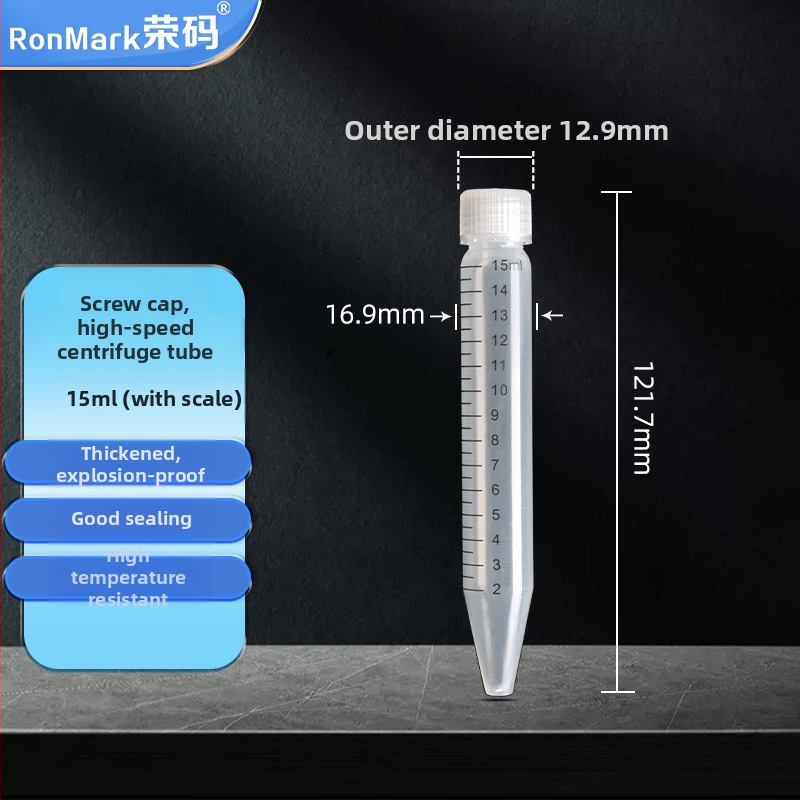 Priehľadné centrifugálne trubice so skrutkovacím uzáverom, objemy 10 ml, 16 ml, 28 ml, 30 ml a 50 ml, uzáver proti únikom