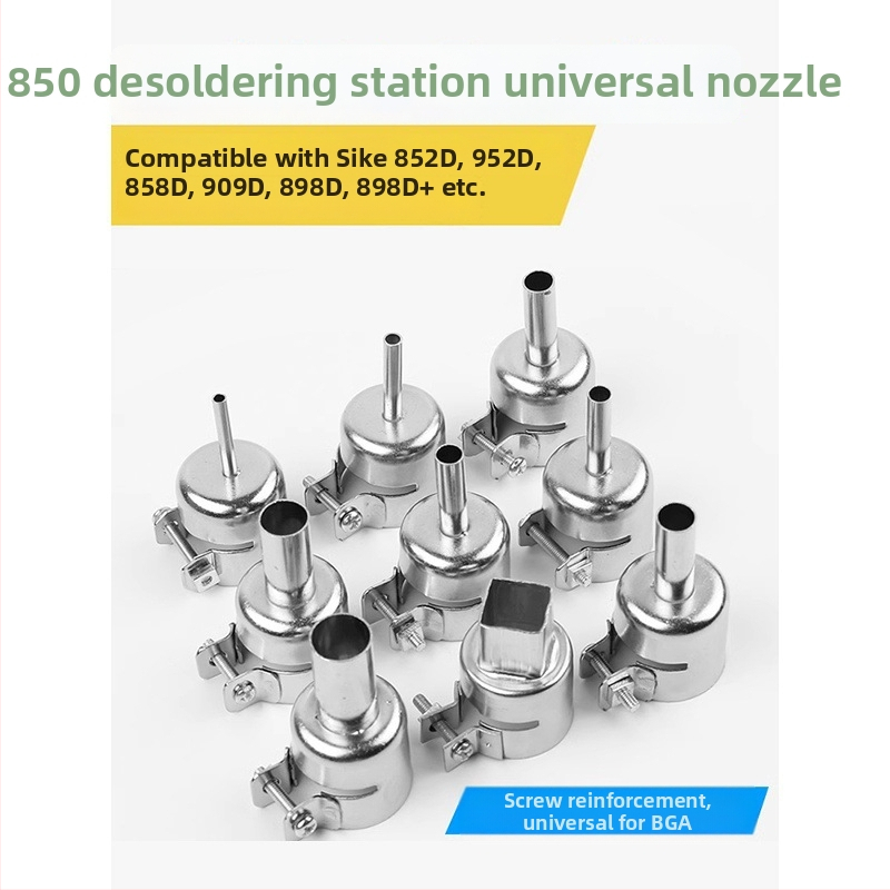 850 teplovzdušný pištoľ – univerzálna tryska pre desoldering stanicu, okrúhla tryska 858D, kompatibilná s BGA