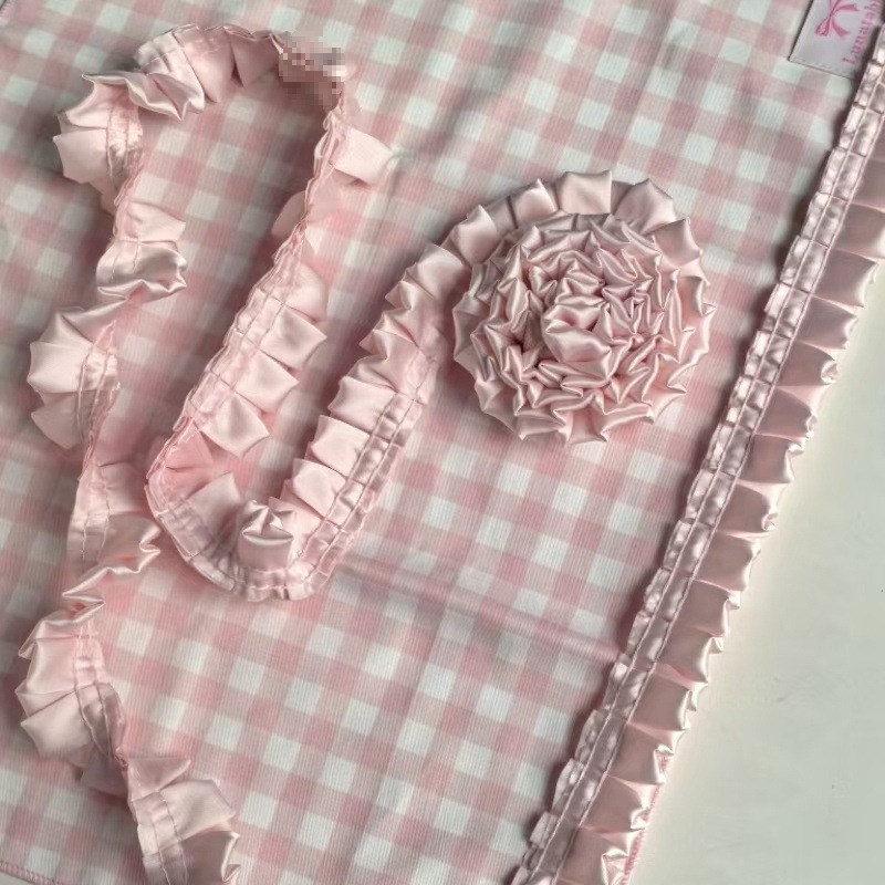 3 cm dvostruko složena I-obliku plisirana mat satenska čipka za DIY dječja odjeća, rub haljine i dodaci za kosu