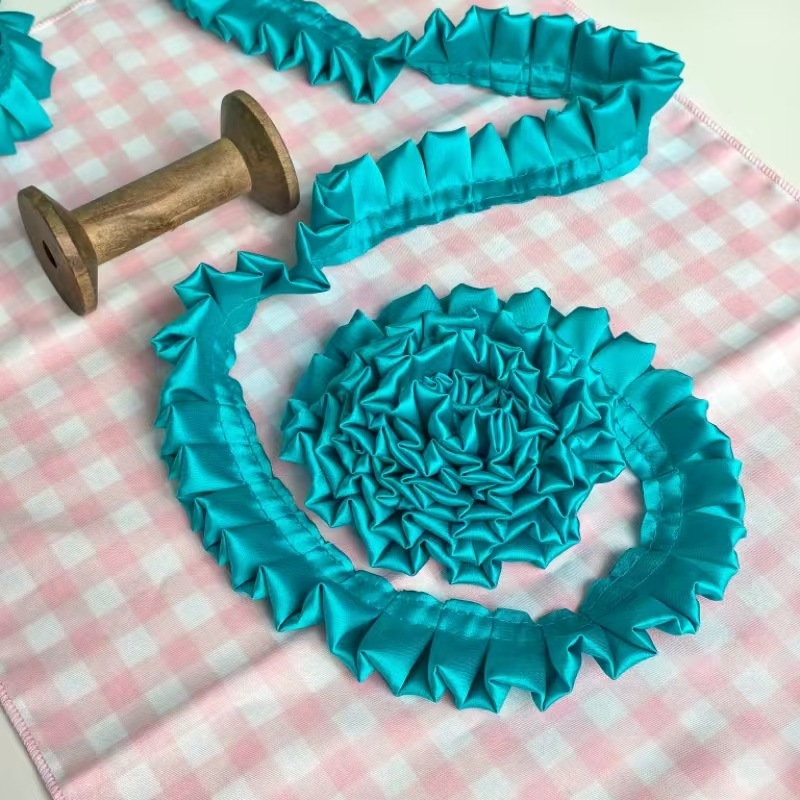 3 cm dvostruko složena I-obliku plisirana mat satenska čipka za DIY dječja odjeća, rub haljine i dodaci za kosu