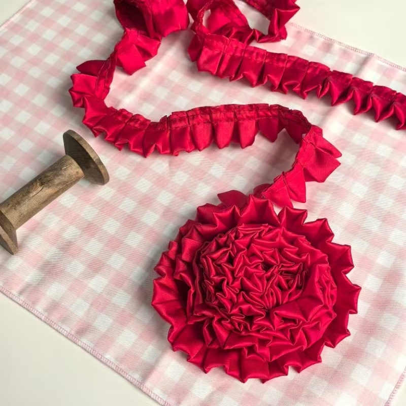 3 cm dvostruko složena I-obliku plisirana mat satenska čipka za DIY dječja odjeća, rub haljine i dodaci za kosu