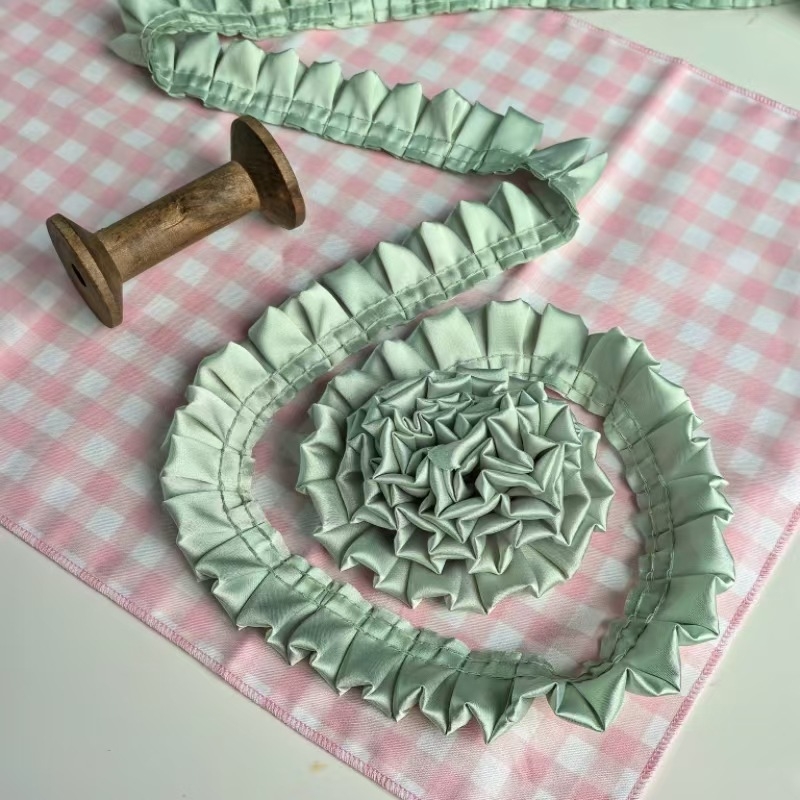 3 cm dvostruko složena I-obliku plisirana mat satenska čipka za DIY dječja odjeća, rub haljine i dodaci za kosu