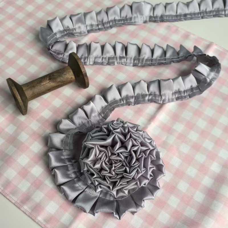 3 cm dvostruko složena I-obliku plisirana mat satenska čipka za DIY dječja odjeća, rub haljine i dodaci za kosu