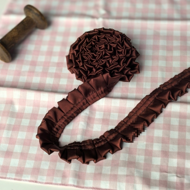 3 cm dvostruko složena I-obliku plisirana mat satenska čipka za DIY dječja odjeća, rub haljine i dodaci za kosu