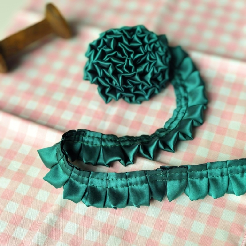 3 cm dvostruko složena I-obliku plisirana mat satenska čipka za DIY dječja odjeća, rub haljine i dodaci za kosu
