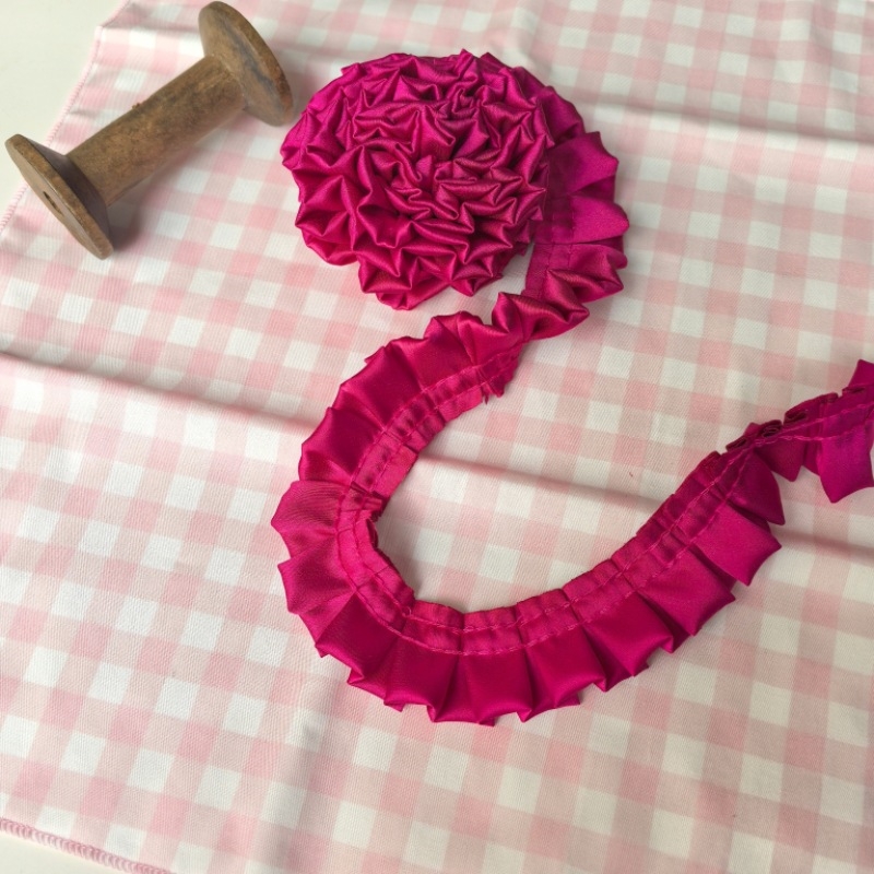 3 cm dvostruko složena I-obliku plisirana mat satenska čipka za DIY dječja odjeća, rub haljine i dodaci za kosu
