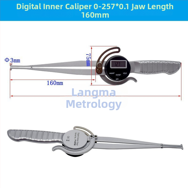 Dlhé digitálne posuvné meradlo s veľkým rozsahom, digitálny displej, vnútorné a vonkajšie meranie, 0-237 mm, dĺžka čeľustí 160 mm