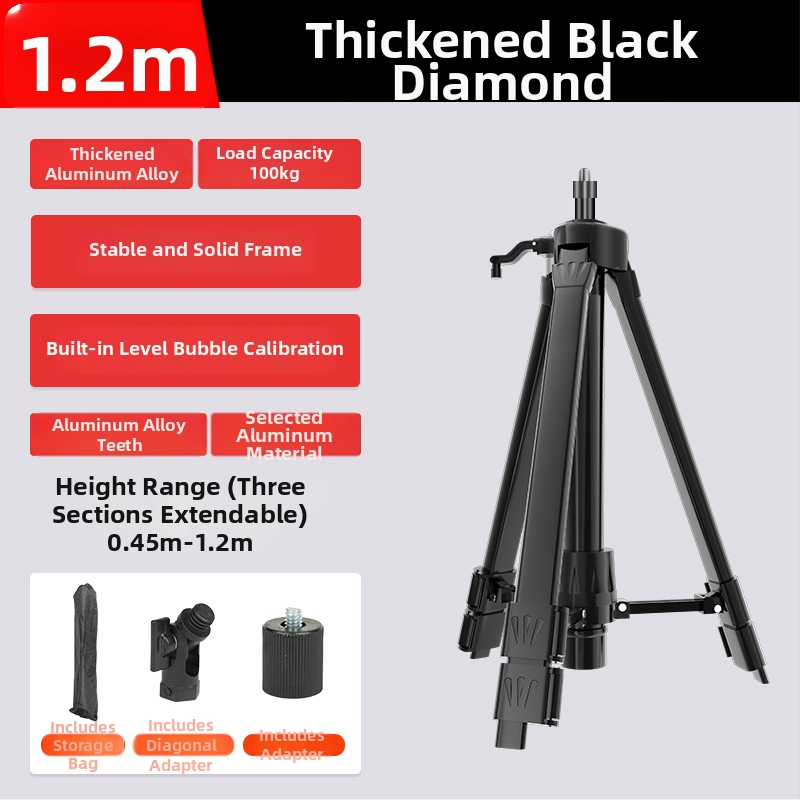 Teleskopický tripod pre niveliáciu so vysúvacou tyčou, držiak pre laserový nivelačný prístroj a infračervená podpora