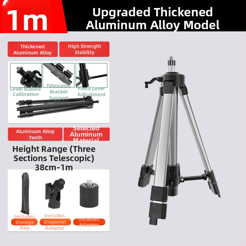 Teleskopický tripod pre niveliáciu so vysúvacou tyčou, držiak pre laserový nivelačný prístroj a infračervená podpora