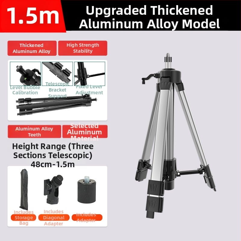 Teleskopický tripod pre niveliáciu so vysúvacou tyčou, držiak pre laserový nivelačný prístroj a infračervená podpora