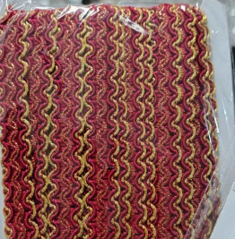 1,5 cm zlatna dvostrano S-oblika valovita čipka – dodaci za odjeću, zavjese i kućne tekstilije