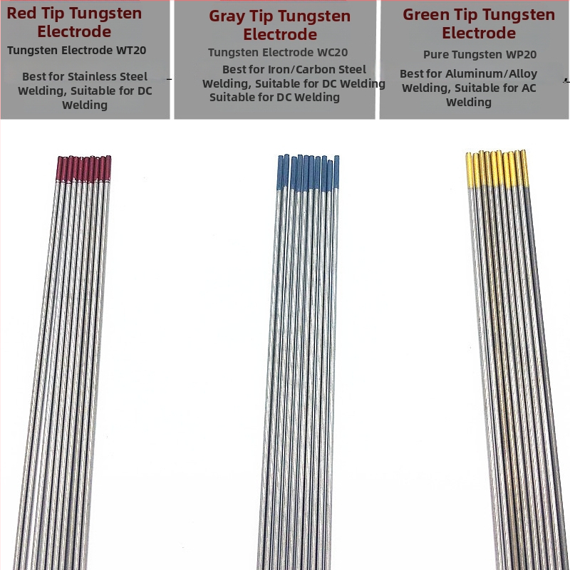 Nerezová oceľ volfrámová ihlová elektróda s červeným koncom, zváračské zariadenie, elektróda 1,6 mm, TIG horák 2,0/2,4 mm