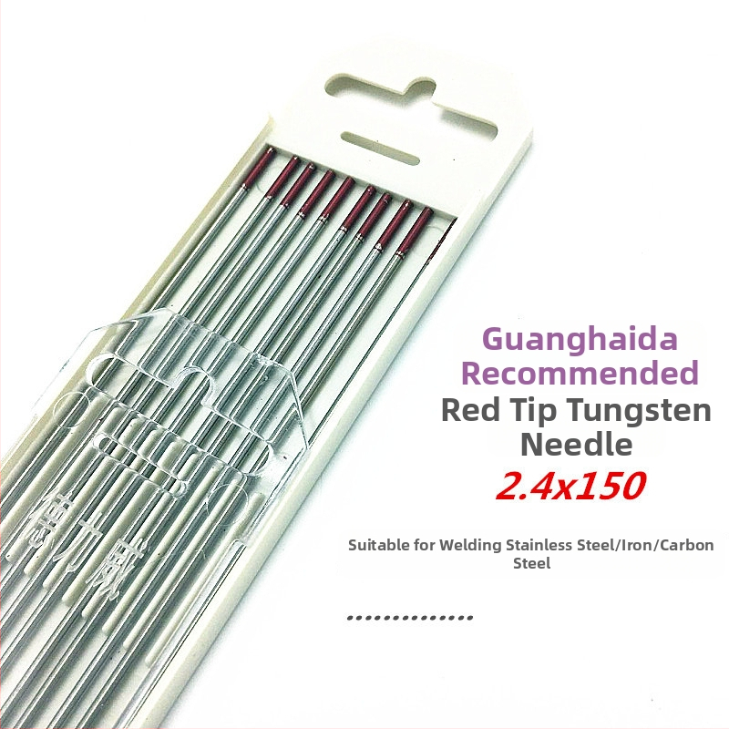 Nerezová oceľ volfrámová ihlová elektróda s červeným koncom, zváračské zariadenie, elektróda 1,6 mm, TIG horák 2,0/2,4 mm