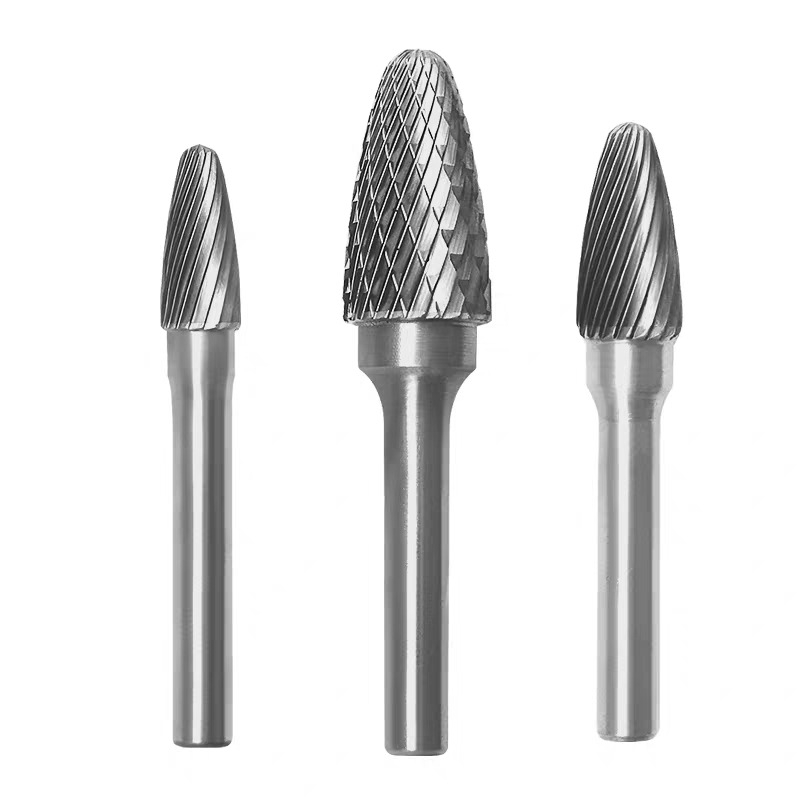 Karbidna rotirajuća datoteka s glavom za brušenje od volfram čelika, 6 mm osovina, Ø10/12 mm, duljina 20 mm, model 1225/1020M06