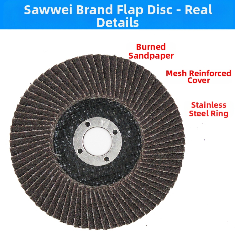 Flap disk za kutnu brusilicu, 100 x 16 mm, za brušenje nehrđajućeg čelika i drva, poliranje i brušenje