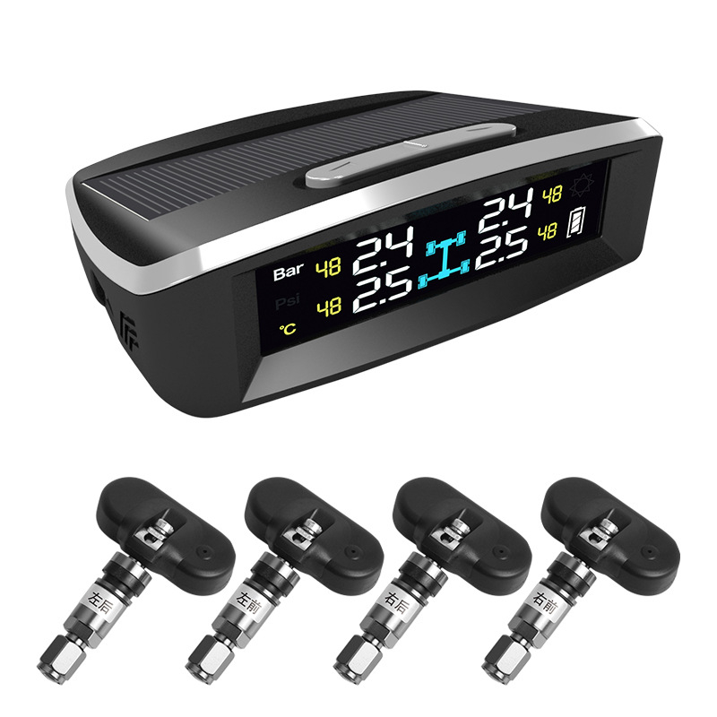 Solarni sustav za praćenje tlaka u gumama automobila s ugrađenim TPMS-om, univerzalna kompatibilnost, praćenje tlaka u realnom vremenu