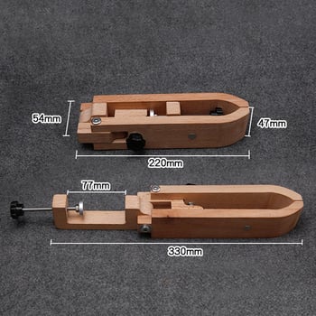 Kožni DIY alati: Mini okvir s klipom od bukovine za stolno korištenje, prilagodljiv i sklopiv