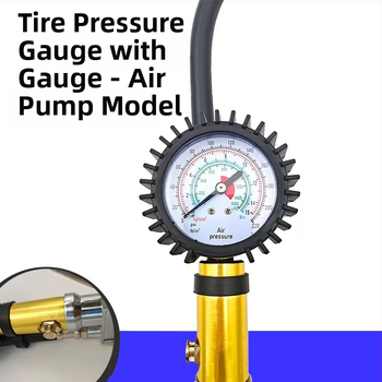Tyčový pištol na pneumatiky pre autá a motorky, s manometrom, tlak 0-220 PSI, dĺžka 510 mm, kovová konštrukcia, nafúka a vyfúka