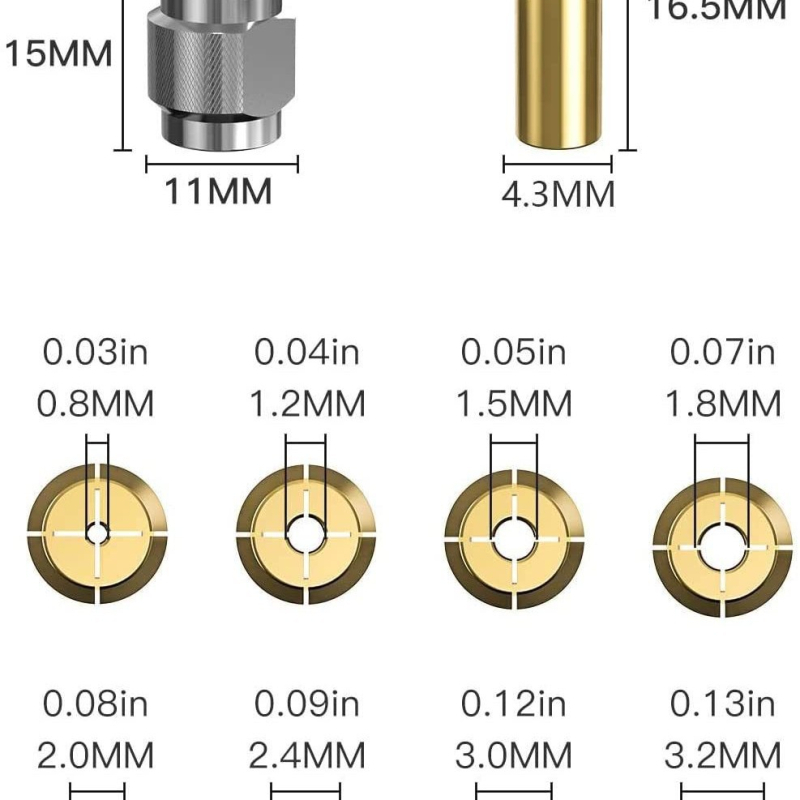 M8 srebrna matica, bakrena čeljust, promjer vretena 4,3 mm, Imperial 4486 čeljust