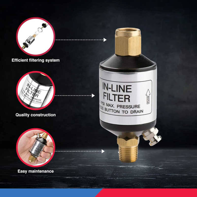 Razdjelnik vode i ulja za zračnu cijev | 1/4" NPT ulaz/izlaz | 150 psi | kompresor zraka