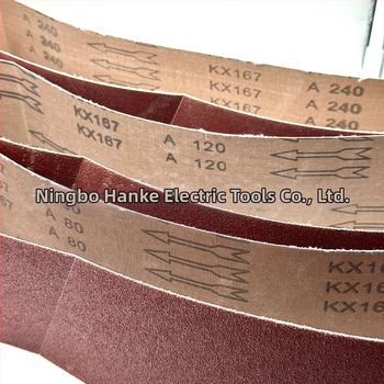 Brúsny pás 915×100 mm, hnedý korund pre drevo, kov a kameň – textilná podložka, červené brúsne zrno