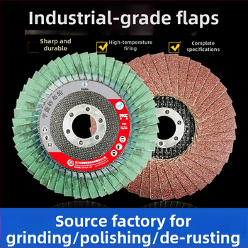 4 palcový plochý flap wheel s mriežkovou ochranou pre brúsenie a leštenie, priemyselnej triedy hnedý korund