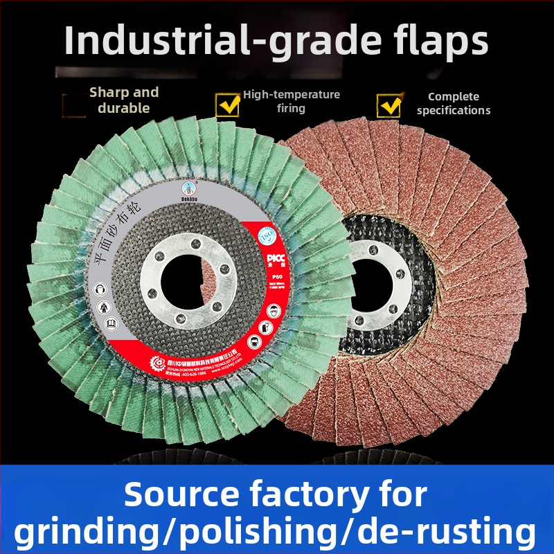 4 palcový plochý flap wheel s mriežkovou ochranou pre brúsenie a leštenie, priemyselnej triedy hnedý korund
