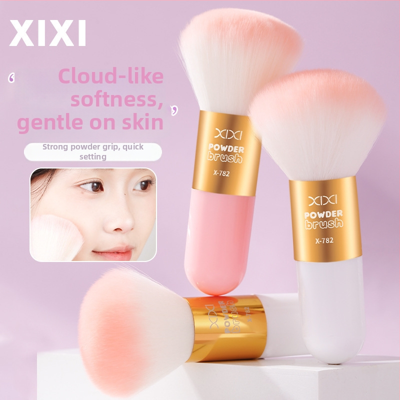 Xixi gyengéd púder ecset szintetikus sörtékkel, hordozható highlighter, kontúr és pirosító