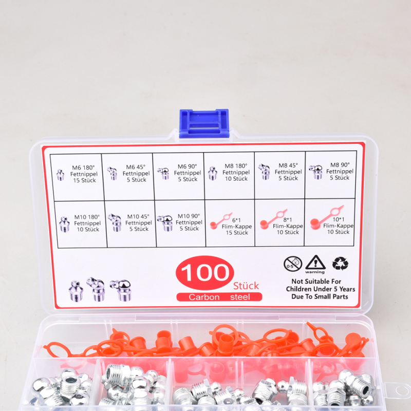 Set mazivnih nipela M6/M8/M10, 100 kom, u kutiji
