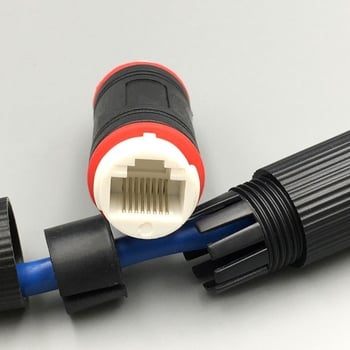 Vanjski vodootporni RJ45 spojnik s dvostrukom glavom i straight-through dizajnom, produžni kabel mreže