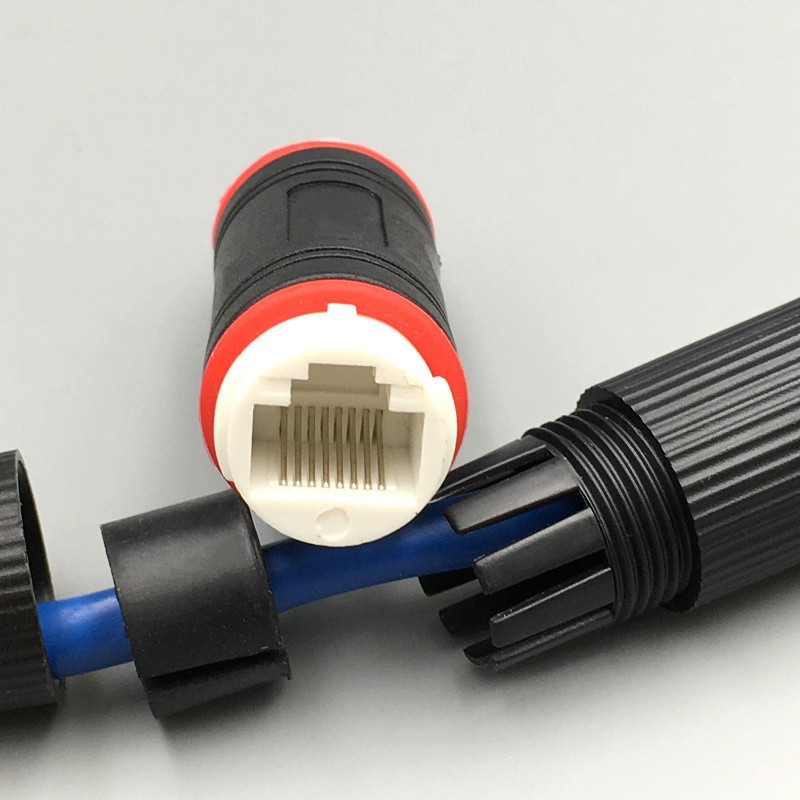 Vanjski vodootporni RJ45 spojnik s dvostrukom glavom i straight-through dizajnom, produžni kabel mreže
