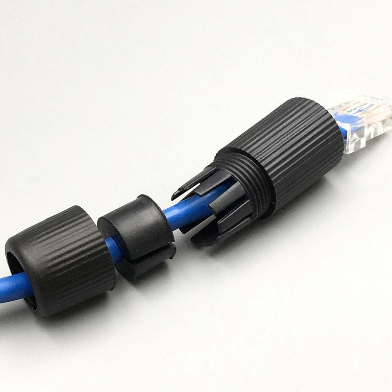 Vanjski vodootporni RJ45 spojnik s dvostrukom glavom i straight-through dizajnom, produžni kabel mreže