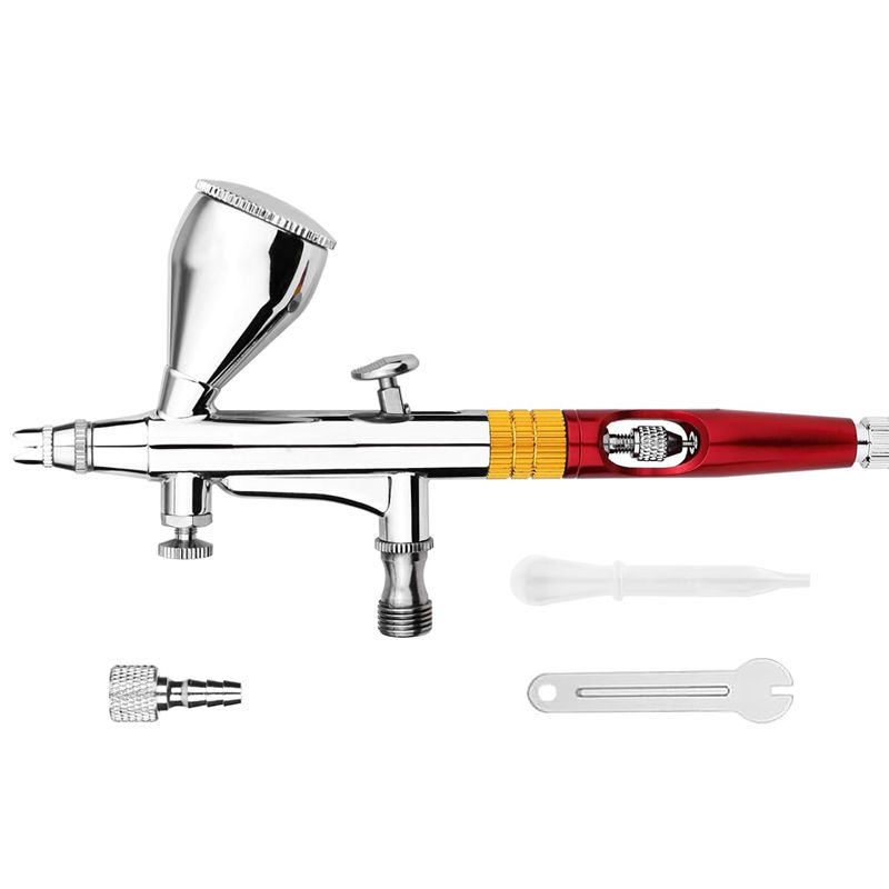 Višenamjenski set airbrush s dvostrukom akcijom i koronastom mlaznicom za šminkanje, umjetnost noktiju, cipele, tetovaže, torte i modele