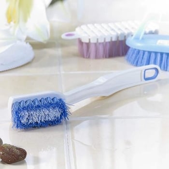 Camellia πλαστικό καθολικό βούρτσα καθαρισμού παπουτσιών, μακριά λαβή, κατάλληλη για γωνίες και αρμούς τοίχου, σκληρές τρίχες