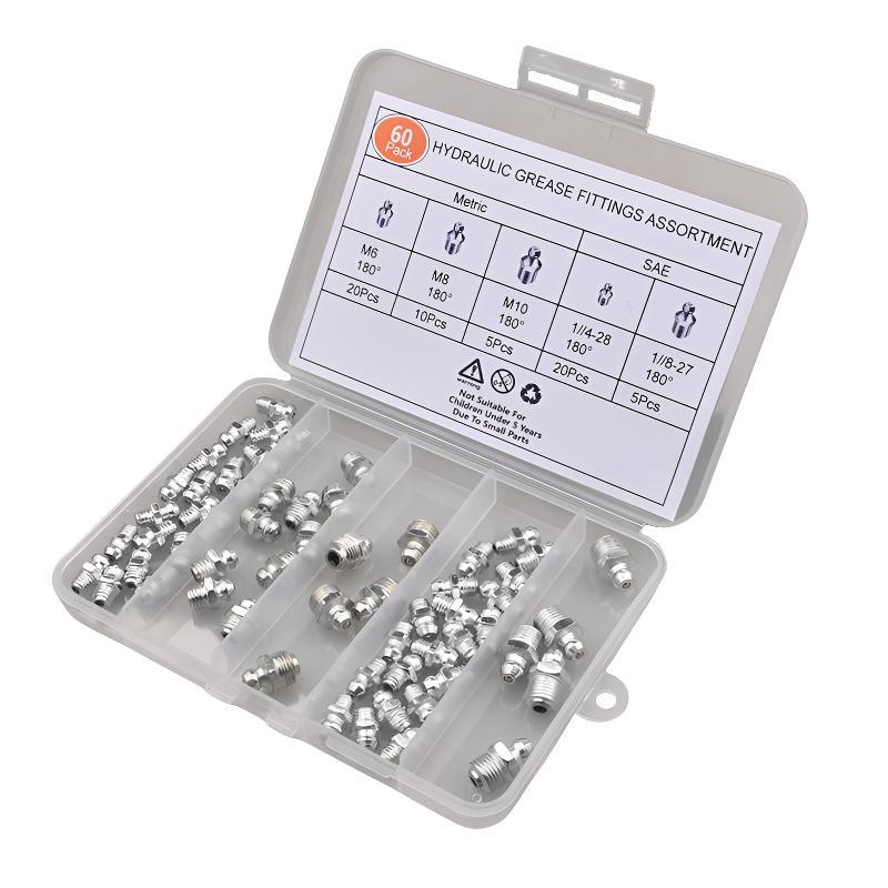 60 kom Butter Nipple Caps, metrički M6 M8 M10, navoji 1/4-28 i 1/8-27 set